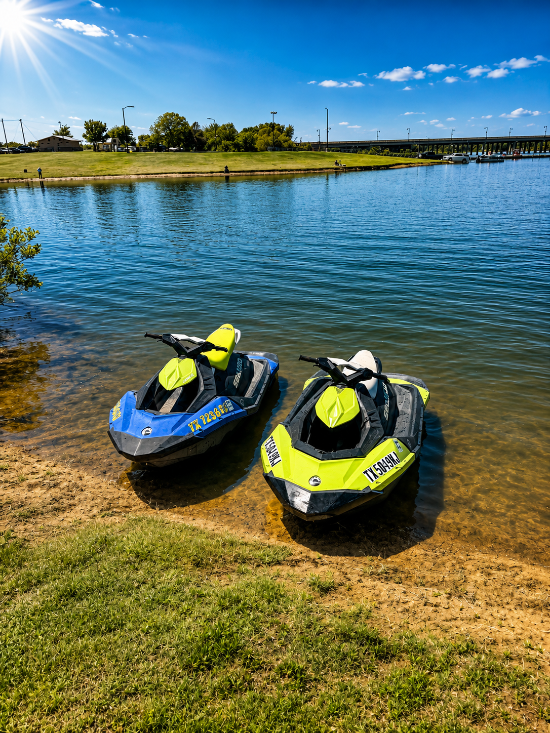 X Adventures DFW jet skis at the lake